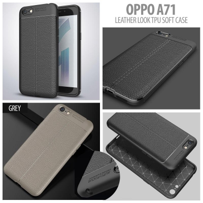 ^ Oppo A71 - Leather Look TPU Soft Case }