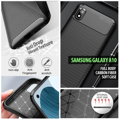 ^ Samsung Galaxy A10 - AUTOFOCUS Carbon Fiber Soft Case
