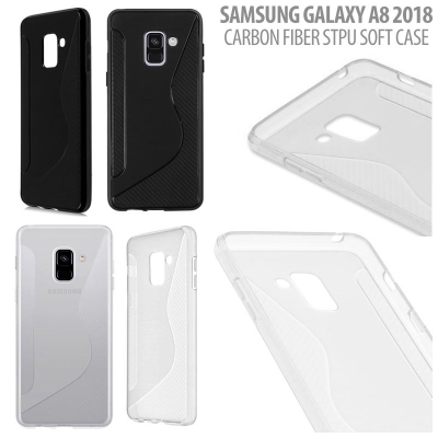 ^ Samsung Galaxy A8 2018 - Carbon Fiber STPU Soft Case