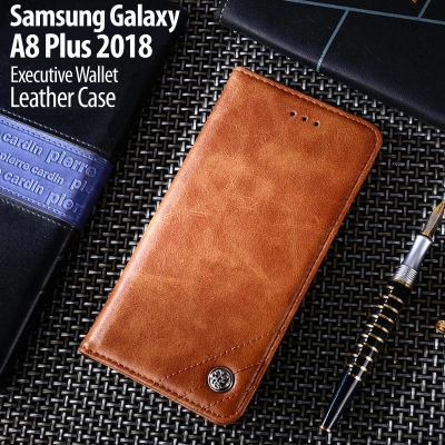 ^ Samsung Galaxy A8+ 2018 - Executive Wallet Leather Case