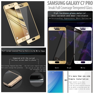 ^ Samsung Galaxy C7 Pro - Imak Full Coverage Tempered Glass }