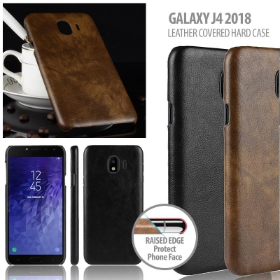 ^ Samsung Galaxy J4 2018 - Leather Covered Hard Case