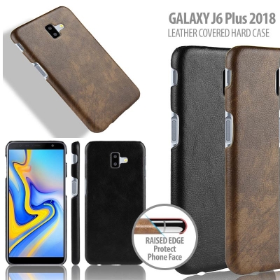 ^ Samsung Galaxy J6 Plus 2018 - Leather Covered Hard Case