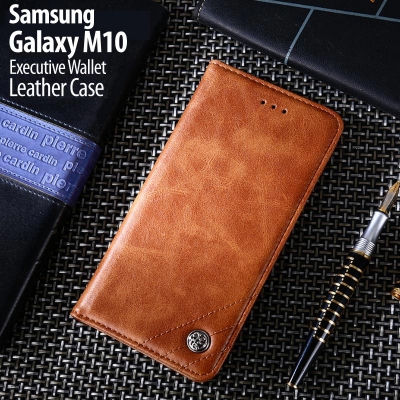 ^ Samsung Galaxy M10 - Executive Wallet Leather Case