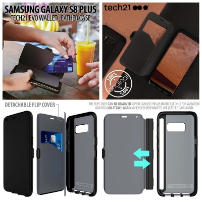 [HRX] Samsung Galaxy S8 Plus - Original Tech21 Evo Wallet Leather Case
