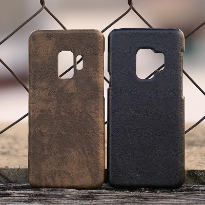 Samsung Galaxy S9 - Leather Covered Hard Case