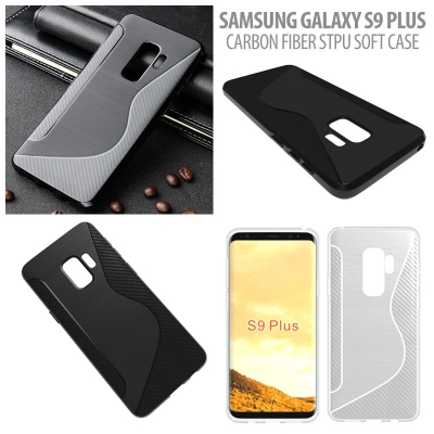 ^ Samsung Galaxy S9 Plus - Carbon Fiber STPU Soft Case
