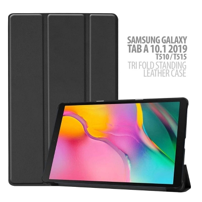 ^ Samsung Galaxy Tab A 10.1 2019 T510 T515 - Tri Fold Standing Leather Case
