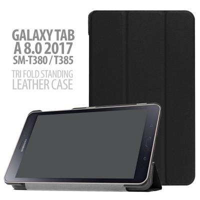 ^ Samsung Galaxy Tab A 8.0 2017 T380 - Tri Fold Standing Leather Case
