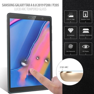 ^ Samsung Galaxy Tab A 8.0 2019 P200 P205 - Lucid Arc Tempered Glass