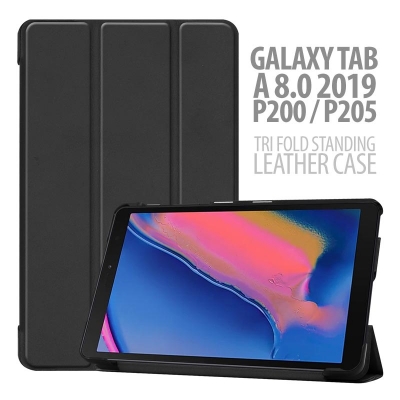 ^ Samsung Galaxy Tab A 8.0 2019 P200 P205 - Tri Fold Standing Leather Case