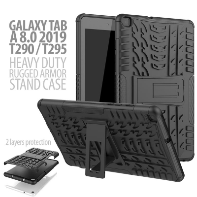 ^NR Samsung Galaxy Tab A 8.0 2019 T290 T295 - Heavy Duty Rugged Armor Stand Case