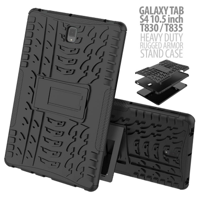 ^ Samsung Galaxy Tab S4 10.5 T835 - Heavy Duty Rugged Armor Stand Case