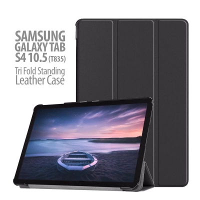 ^ Samsung Galaxy Tab S4 10.5 T835 - Tri Fold Standing Leather Case