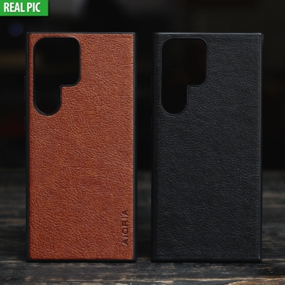 Samsung Galaxy S23 Ultra - AIORIA Leather Texture Hybrid Case