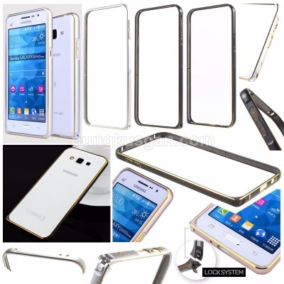 * Samsung Galaxy A8 - Gold Lining Metal Bumper Case