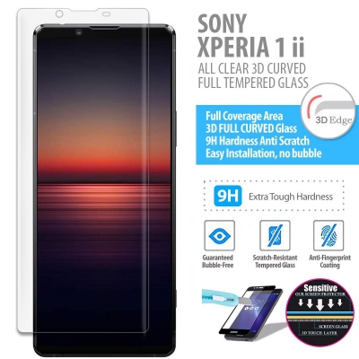 Sony Xperia 1 ii - ALL CLEAR 3D Curved Full Tempered Glass