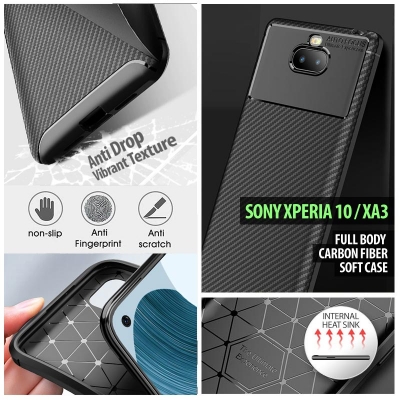 ^ Sony Xperia 10 / XA3 - AUTOFOCUS Carbon Fiber Soft Case