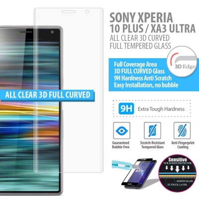 ^ Sony Xperia 10 Plus / XA3 Ultra - ALL CLEAR 3D Curved Full Tempered Glass