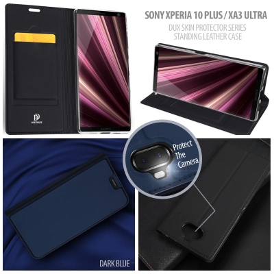 ^ Sony Xperia 10 Plus / XA3 Ultra - Dux Skin Protector Series Standing Leather Case
