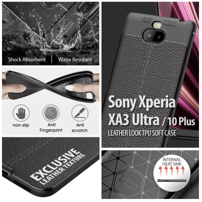 ^ Sony Xperia 10 Plus / XA3 Ultra - Leather Look TPU Soft Case