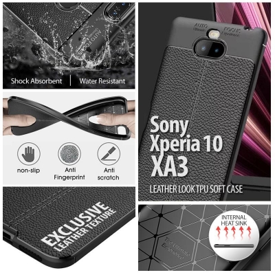 ^ Sony Xperia 10 / XA3 - Leather Look TPU Soft Case