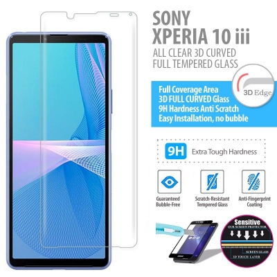 Sony Xperia 10 iii - ALL CLEAR 3D Curved Full Tempered Glass