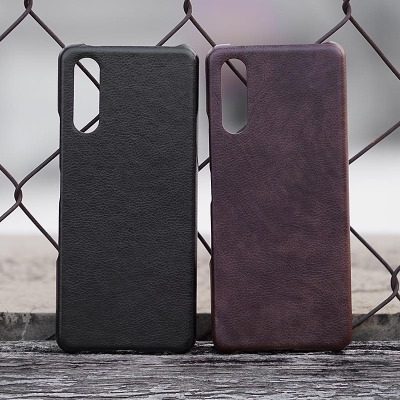 Sony Xperia 10 iii - Leather Covered Hard Case