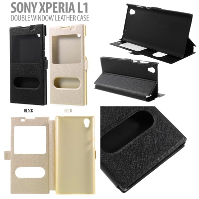 * Sony Xperia L1 - Double Window Leather Case }