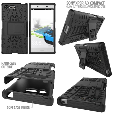 ^ Sony Xperia X Compact - Heavy Duty Rugged Armor Stand Case }