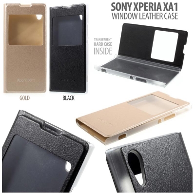 * Sony Xperia XA1 - Window Leather Case }