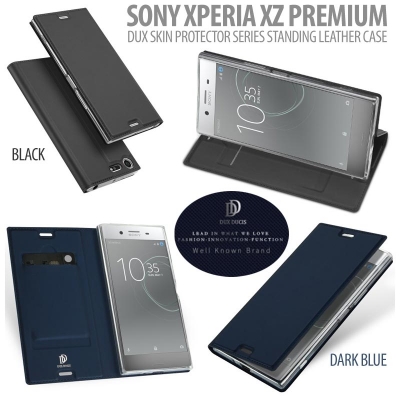 ^ Sony Xperia XZ Premium - DUX Skin Protector Series Standing Leather Case }