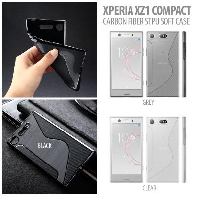 ^ Sony Xperia XZ1 Compact - Carbon Fiber STPU Soft Case