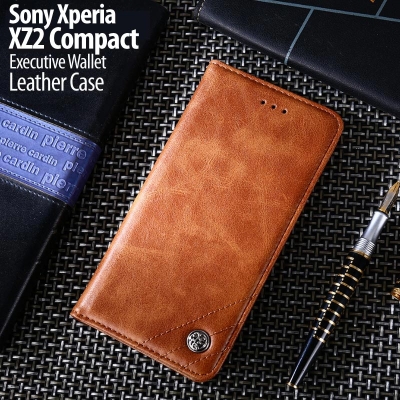 ^ Sony Xperia XZ2 Compact - Executive Wallet Leather Case