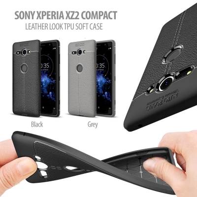 ^ Sony Xperia XZ2 Compact - Leather Look TPU Soft Case