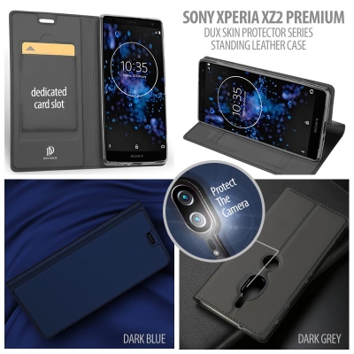 ^ Sony Xperia XZ2 Premium - Dux Skin Protector Series Standing Leather Case