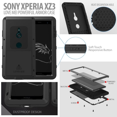 ^ Sony Xperia XZ3 - LOVE MEI Powerful Armor Case