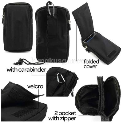 * Universal Black Zipper Bag With Fold Cover XXL 6.3inch (i9200)