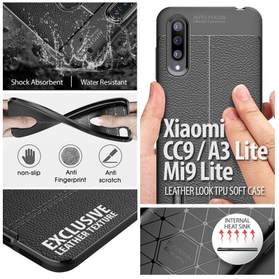 Xiaomi CC9 - Mi A3 Lite - Mi9 Lite - Leather Look TPU Soft Case