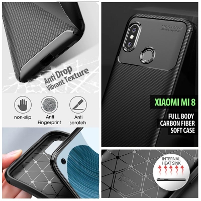 ^ Xiaomi Mi 8 / Mi8 - AUTOFOCUS Carbon Fiber Soft Case