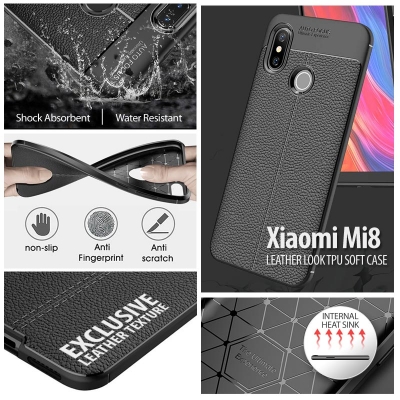 ^ Xiaomi Mi 8 / Mi8 - Leather Look TPU Soft Case