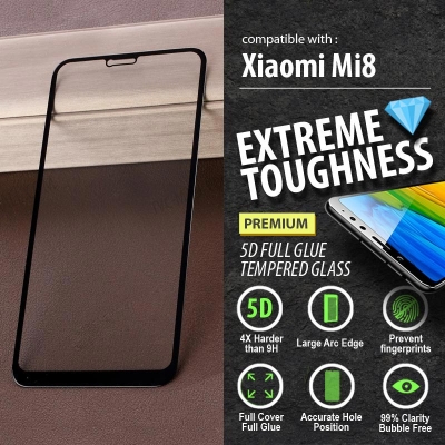 ^ Xiaomi Mi 8 / Mi8 / Mi 8 Explorer / Mi8 Explorer / Mi 8 Pro / Mi8 Pro - PREMIUM 5D Full Glue Tempered Glass