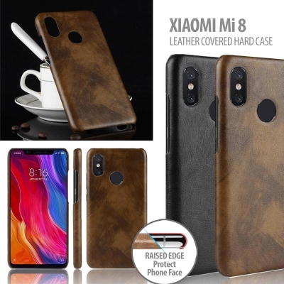^ Xiaomi Mi 8 / Mi8 - Leather Covered Hard Case