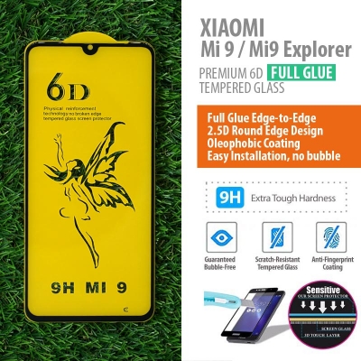 ^ Xiaomi Mi 9 - Mi9 Explorer - PREMIUM 6D Full Glue Tempered Glass
