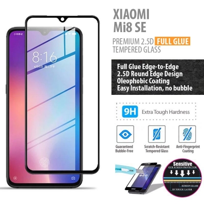^ Xiaomi Mi 9 SE / Mi9 SE - PREMIUM 2.5D Full Glue Tempered Glass