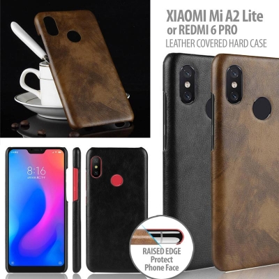 ^ Xiaomi Mi A2 Lite / Redmi 6 Pro - Leather Covered Hard Case