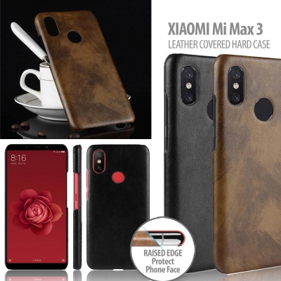 ^ Xiaomi Mi Max 3 - Leather Covered Hard Case