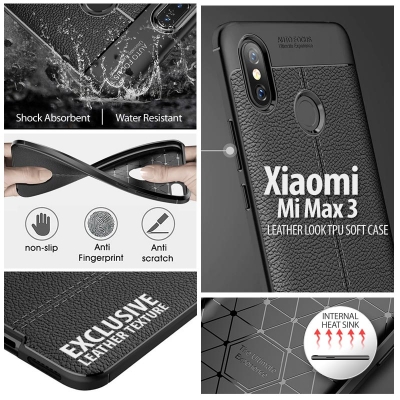 ^ Xiaomi Mi Max 3 - Leather Look TPU Soft Case