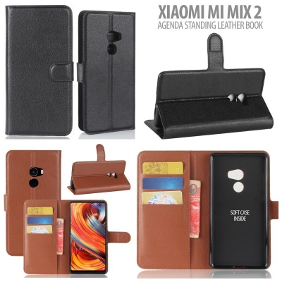 * Xiaomi Mi Mix 2 - Agenda Standing Leather Book }
