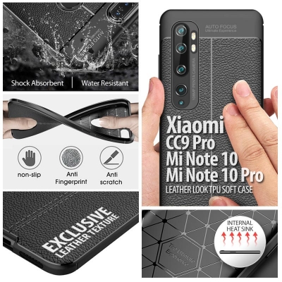 Xiaomi Mi Note 10 - 10 Pro - CC9 Pro - Leather Look TPU Soft Case